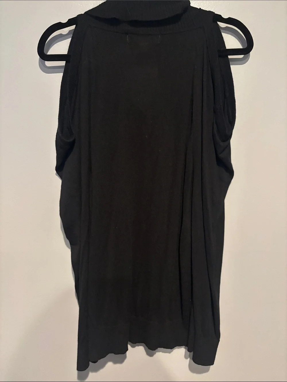 Michael Kors Cold-Shoulder Knit Sweater with Draped Collar
